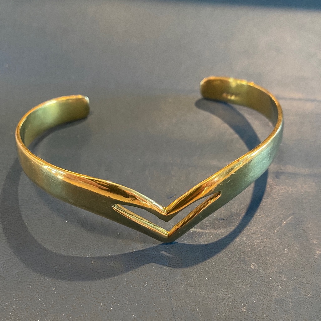 Vintage Mexico Etched Brass Cuff 38$